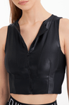Shiny fitted silhouette top with zipper - Full Blown Europe